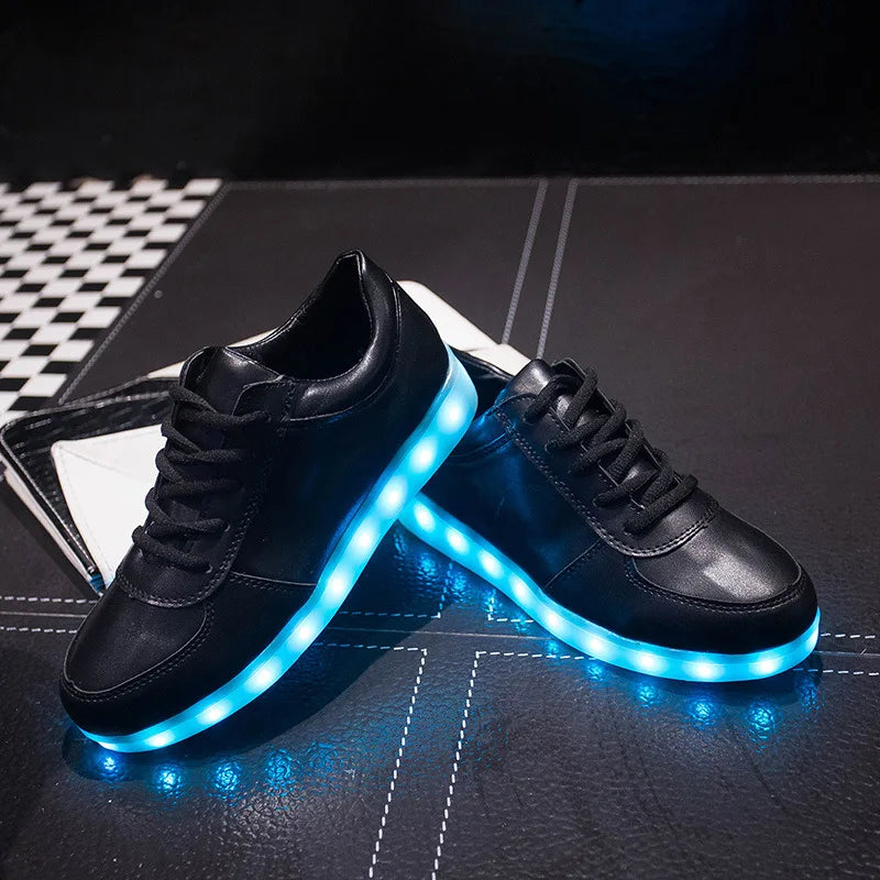 Maogu 2023 Adult Unisex Womens Mens Kid Luminous Sneakers Glowing USB Charge Boys LED Colorful Light-up Shoes Girls Footwear