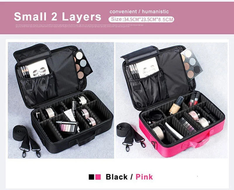 2023 New Professional Makeup Organizer Travel Beauty Cosmetic Case For Make Up Bolso Mujer Storage Bag Nail Tool Box Suitcases