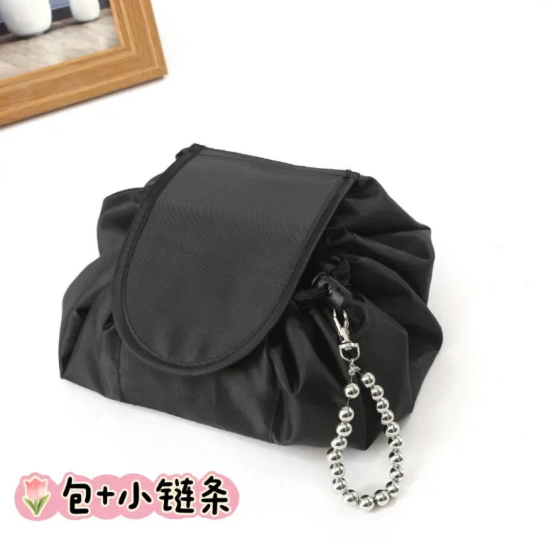 Women Drawstring Cosmetic Bag Travel Storage Makeup Bag Organizer Female Make Up Pouch Portable Waterproof Toiletry Beauty Case