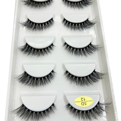 Natural 3D Mink False Eyelashes, Soft Wispy, Fluffy Eye Faux Lashes, Make Up Eyelash, Beauty Cat Cilios, 5 Pairs, 15 Styles