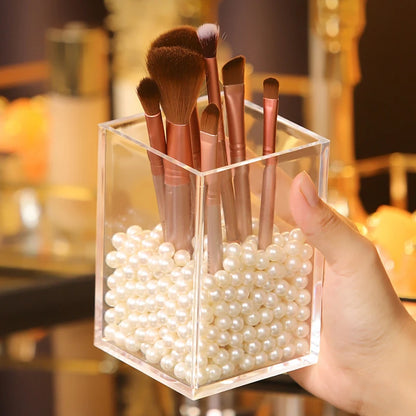 1PC Make Up Organizer Plastic Makeup Brush Pot Storage Acrylic For Cosmetics Holder Desk Cosmetic Storage Container