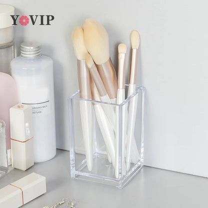 1PC Make Up Organizer Plastic Makeup Brush Pot Storage Acrylic For Cosmetics Holder Desk Cosmetic Storage Container