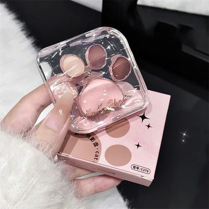 Cute Natural Eye Shadow Palette Glitter Eyeshadow Palette with Blusher Long Lasting Korean Eyes Make Up Palette Beauty Cosmetics