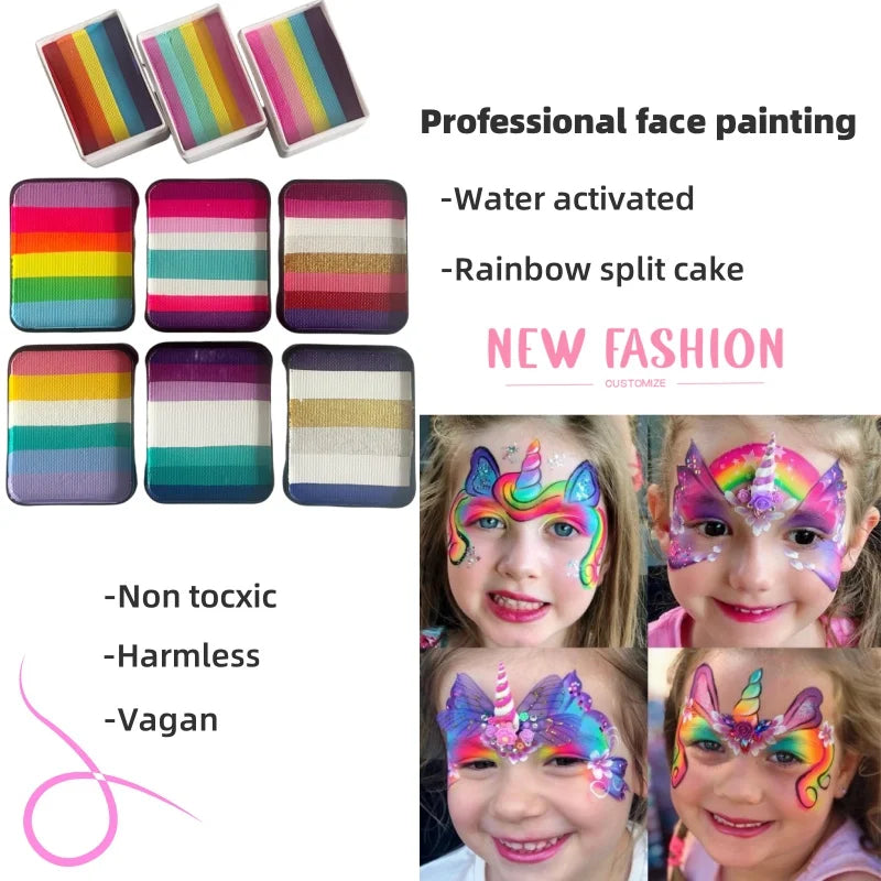 High Quality 20g 30g Splitcake Face Paint Body Art Painting Makeup Rainbow Split Cake Face Cosplay Holiday Make up