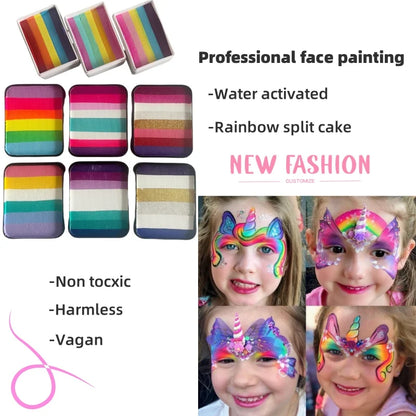 High Quality 20g 30g Splitcake Face Paint Body Art Painting Makeup Rainbow Split Cake Face Cosplay Holiday Make up