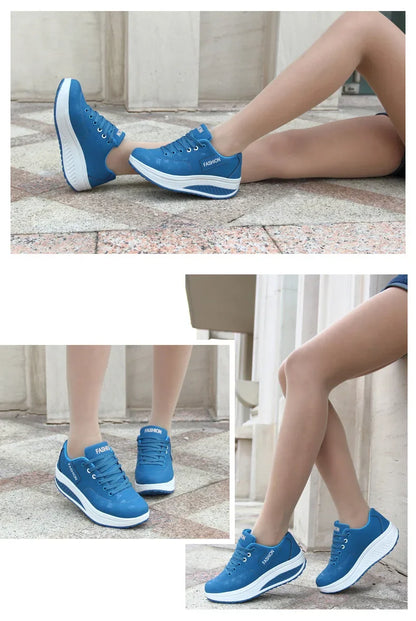 Shoes for Women Autumn Fashion Platform Sneakers Women Plus Size Lacing Casual Sport Shoes Wedge Loafers Zapatos De Mujer