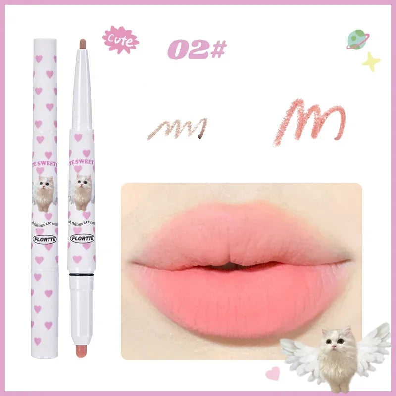 FLORTTE Lip liner Pencil Natural Matte Lip Liner Cute Animals Lipstick Pen Lasting Lipliners Korean Cosmetic  Kawaii Make Up