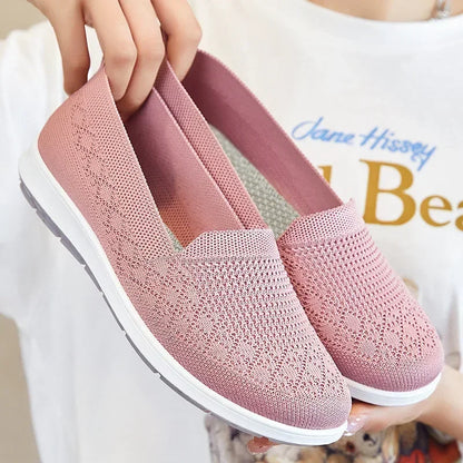 Autumn New Women Sneakers Ladies Breathable Walking Woven Shoes Anti-slip Lightweight Female Flats Casual Shoes Heeled Sandals