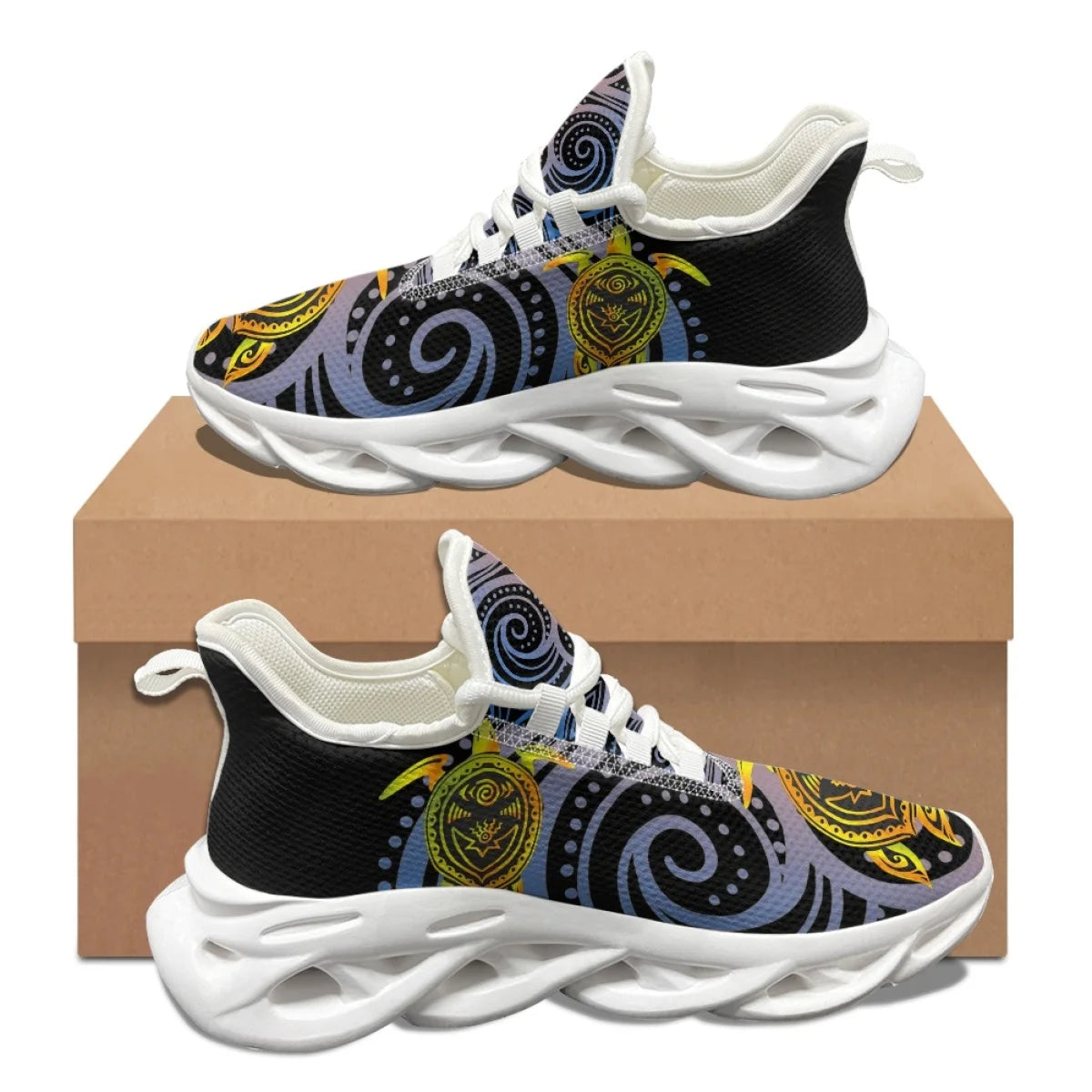 New Polynesian Turtle Pattern Women Autu Winter Soft Sneakers Non-slip Durable Round Toe Casual Shoes Dirt Resistant Flats Shoe