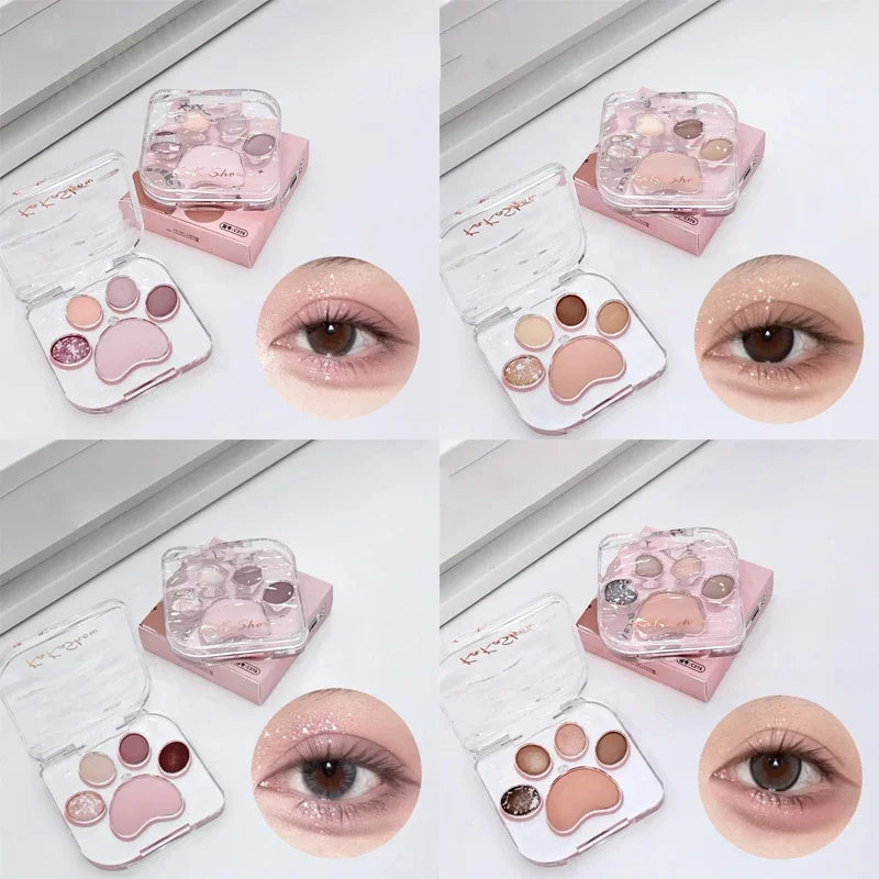 Cute Natural Eye Shadow Palette Glitter Eyeshadow Palette with Blusher Long Lasting Korean Eyes Make Up Palette Beauty Cosmetics