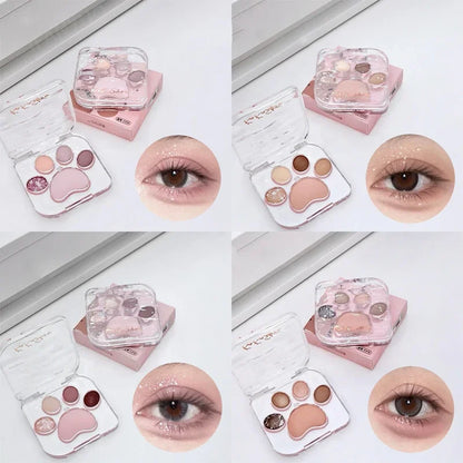 Cute Natural Eye Shadow Palette Glitter Eyeshadow Palette with Blusher Long Lasting Korean Eyes Make Up Palette Beauty Cosmetics