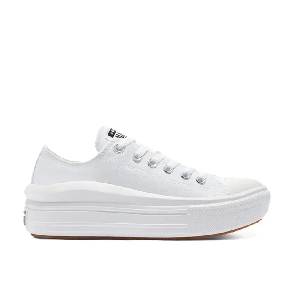 Converse All Star Move Low Comfortable and versatile Non-slip breathable bag low-top canvas shoes Women's Pure white