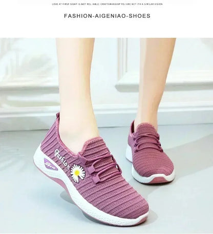 Adult sneakers, women's light running shoes, net shoes, comfortable soft soled sneakers, women's breathable casual single shoes