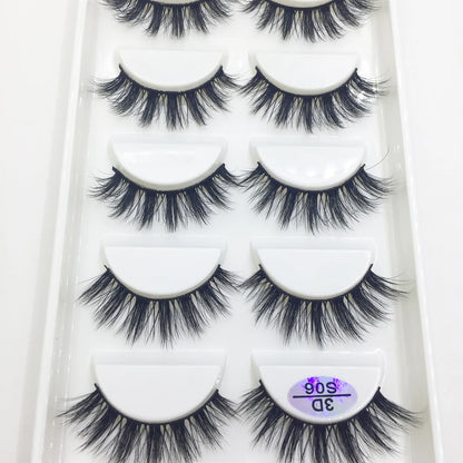 Natural 3D Mink False Eyelashes, Soft Wispy, Fluffy Eye Faux Lashes, Make Up Eyelash, Beauty Cat Cilios, 5 Pairs, 15 Styles