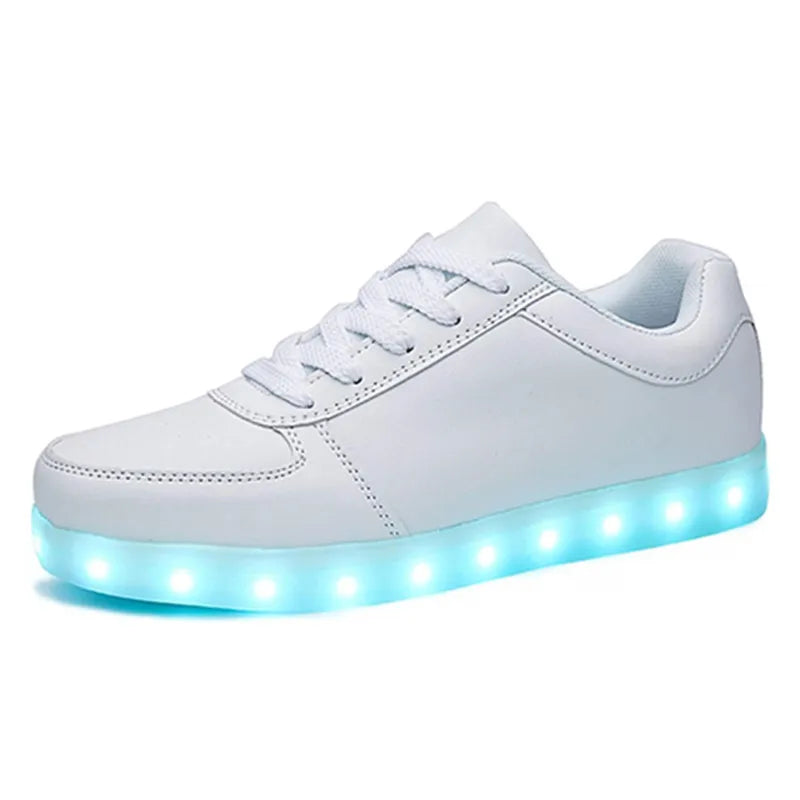 Maogu 2023 Adult Unisex Womens Mens Kid Luminous Sneakers Glowing USB Charge Boys LED Colorful Light-up Shoes Girls Footwear