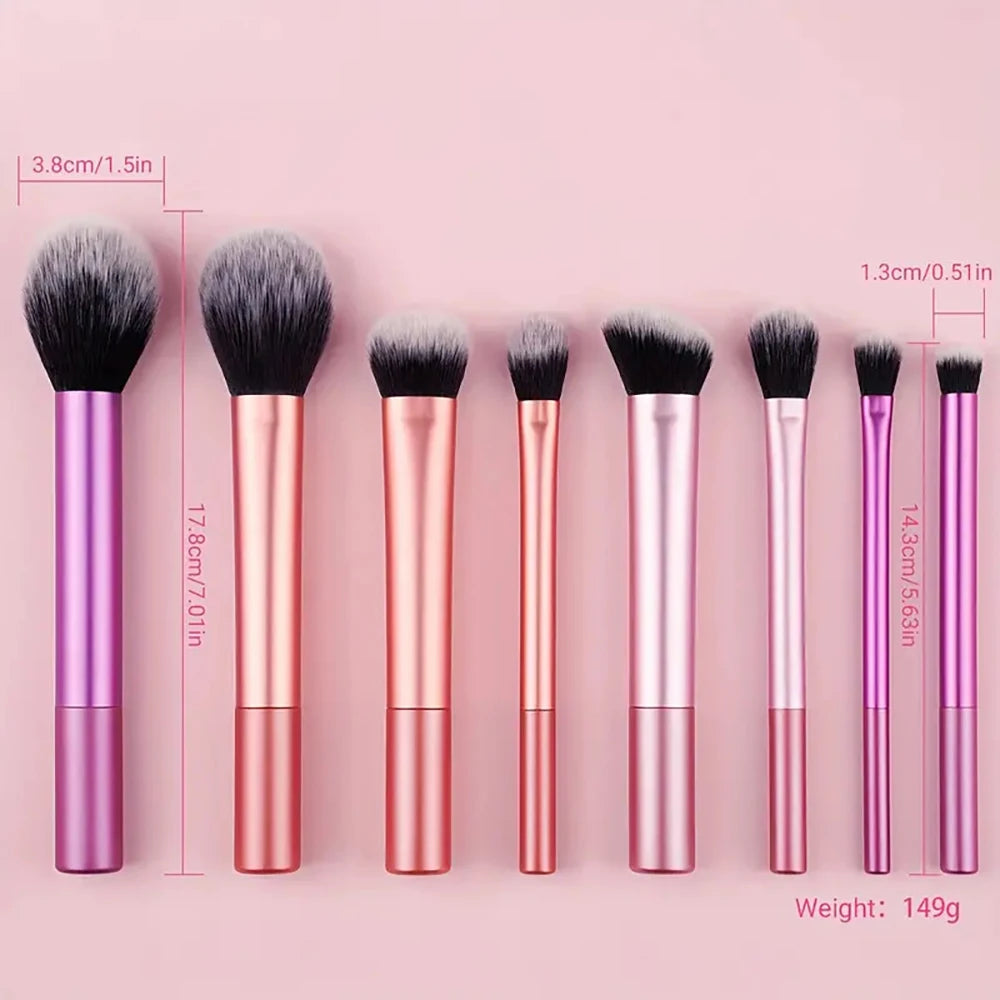 8PCS Multicolor Makeup Brushes Set For Foundation/Blush/Highlighter/ Eyeshadow/Kabuki Blending Cosmetics Beauty Make Up Tools