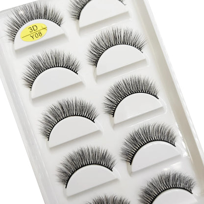 Natural 3D Mink False Eyelashes, Soft Wispy, Fluffy Eye Faux Lashes, Make Up Eyelash, Beauty Cat Cilios, 5 Pairs, 15 Styles