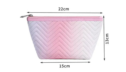 1 Pcs Gradient Color Makeup Bag for Women Zipper Pu Leather Cosmetic Bag Pouch Travel Large Female Make Up Pouch Necessaries