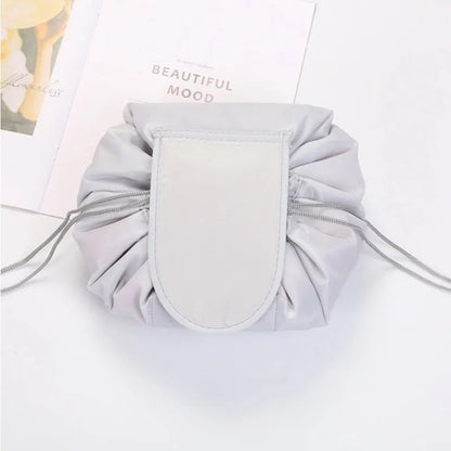 Women Drawstring Cosmetic Bag Travel Storage Makeup Bag Organizer Foldable Make Up Pouch Portable Waterproof Toiletry Case