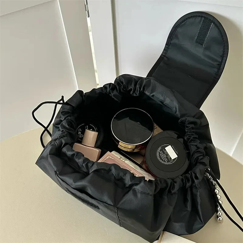 Women Drawstring Cosmetic Bag Travel Storage Makeup Bag Organizer Female Make Up Pouch Portable Waterproof Toiletry Beauty Case