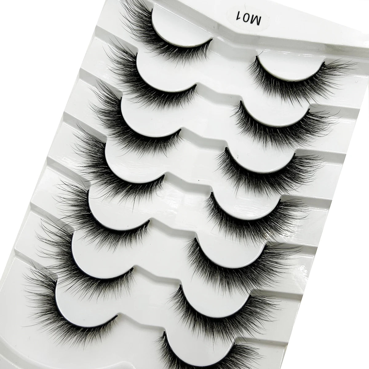 Natural 3D Mink False Eyelashes, Soft Wispy, Fluffy Eye Faux Lashes, Make Up Eyelash, Beauty Cat Cilios, 5 Pairs, 15 Styles