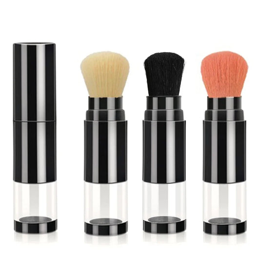 Portable Travel Makeup Brushes Face Cosmetic Foundation Blush Make Up Brush Retractable Refillable Cosmetic Powder Storage Brush