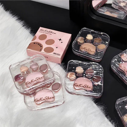 Cute Natural Eye Shadow Palette Glitter Eyeshadow Palette with Blusher Long Lasting Korean Eyes Make Up Palette Beauty Cosmetics