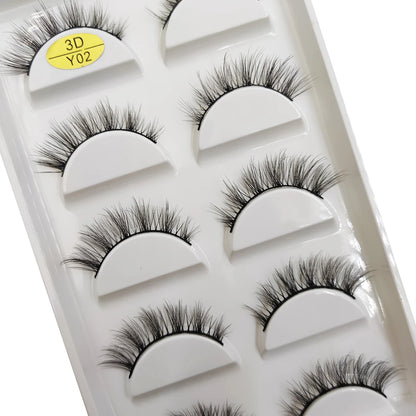 Natural 3D Mink False Eyelashes, Soft Wispy, Fluffy Eye Faux Lashes, Make Up Eyelash, Beauty Cat Cilios, 5 Pairs, 15 Styles