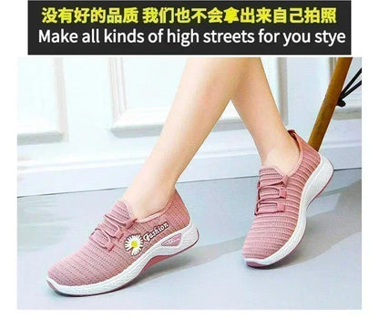 Adult sneakers, women's light running shoes, net shoes, comfortable soft soled sneakers, women's breathable casual single shoes