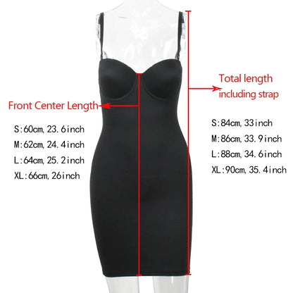 Women Stretch Straight Dress With Underwire Cup Simple Sexy Dresses Spaghetti Strap Tube Bodycon One-piece Pencil Underdress