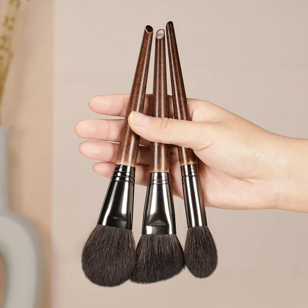 Bethy Beauty 3pcs Goat Hair Makeup Brushes Sets Soft  Blusher Sculpting Highlight Beauty Make Up Beauty Tool