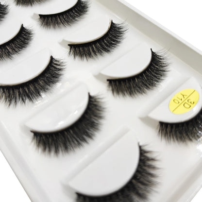 Natural 3D Mink False Eyelashes, Soft Wispy, Fluffy Eye Faux Lashes, Make Up Eyelash, Beauty Cat Cilios, 5 Pairs, 15 Styles