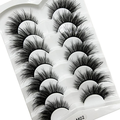 Natural 3D Mink False Eyelashes, Soft Wispy, Fluffy Eye Faux Lashes, Make Up Eyelash, Beauty Cat Cilios, 5 Pairs, 15 Styles