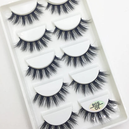 Natural 3D Mink False Eyelashes, Soft Wispy, Fluffy Eye Faux Lashes, Make Up Eyelash, Beauty Cat Cilios, 5 Pairs, 15 Styles