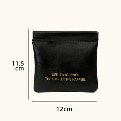 PU Leather Simple Mini Lipstick Makeup Storage Bag Women Square Small Cosmetic Pouch Portable Make Up Key Organizer Bags