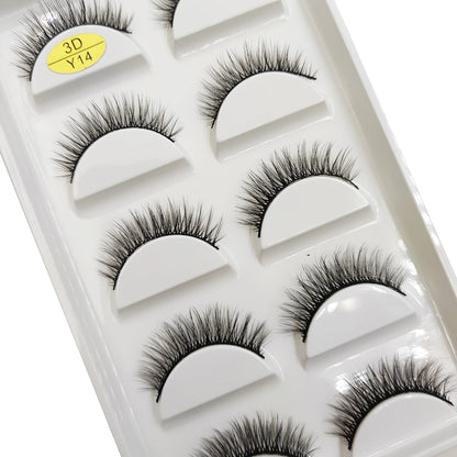 Natural 3D Mink False Eyelashes, Soft Wispy, Fluffy Eye Faux Lashes, Make Up Eyelash, Beauty Cat Cilios, 5 Pairs, 15 Styles