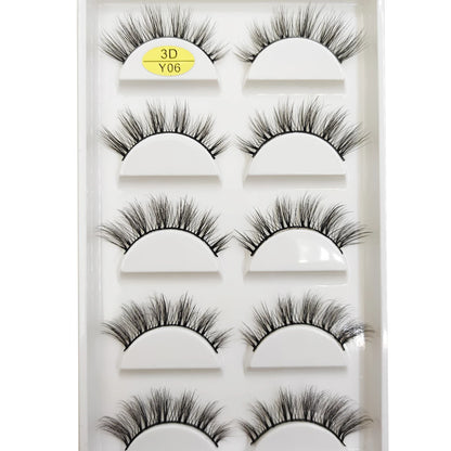 Natural 3D Mink False Eyelashes, Soft Wispy, Fluffy Eye Faux Lashes, Make Up Eyelash, Beauty Cat Cilios, 5 Pairs, 15 Styles