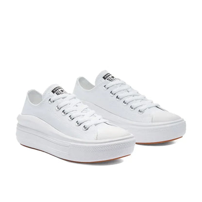 Converse All Star Move Low Comfortable and versatile Non-slip breathable bag low-top canvas shoes Women's Pure white