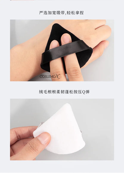 1pcs Triangle Powder Puff Face Soft Velvet Double-sided Air Cushion Blender Beauty Foundation Sponge Make Up Accessories