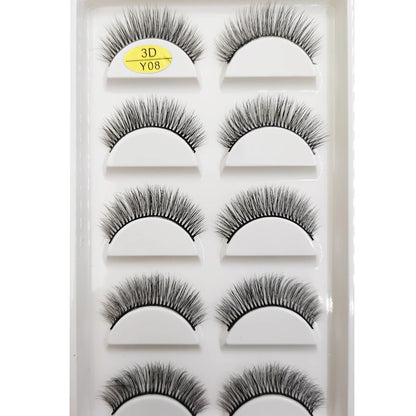 Natural 3D Mink False Eyelashes, Soft Wispy, Fluffy Eye Faux Lashes, Make Up Eyelash, Beauty Cat Cilios, 5 Pairs, 15 Styles