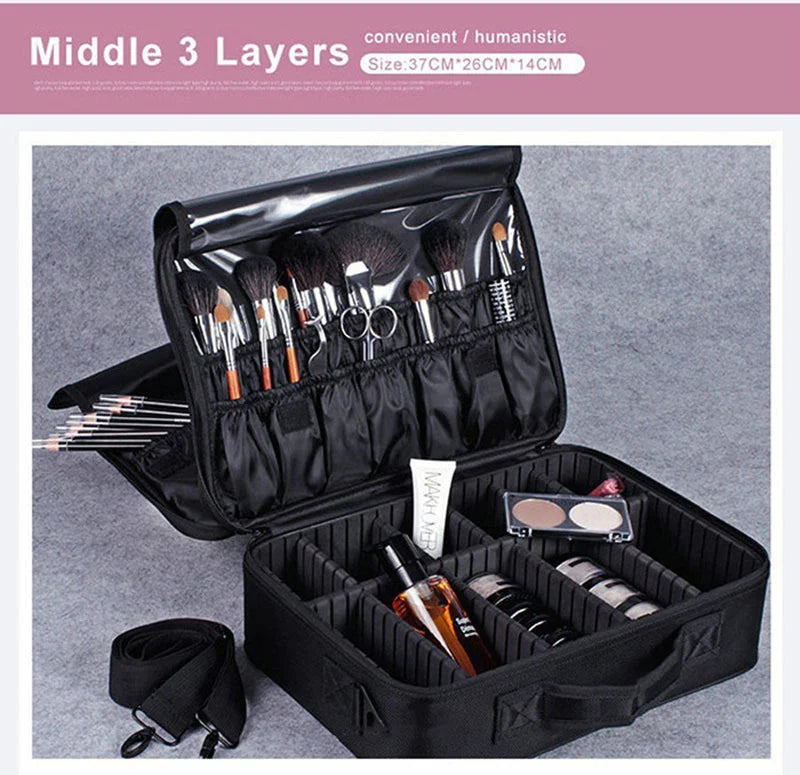 2023 New Professional Makeup Organizer Travel Beauty Cosmetic Case For Make Up Bolso Mujer Storage Bag Nail Tool Box Suitcases