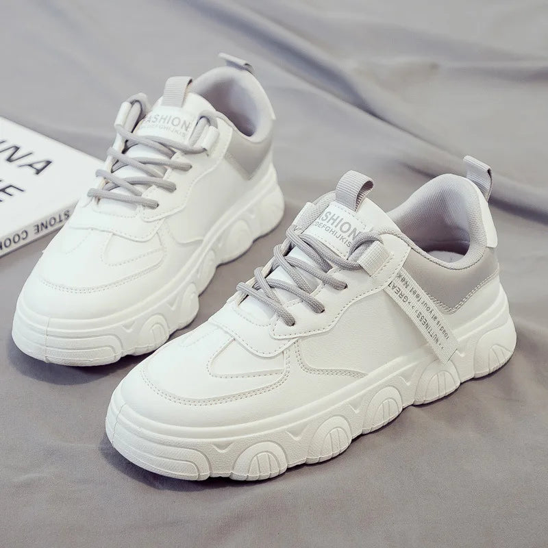 Designer Platform Running Sneakers Women  Tennis shoes Woman Walking Chunky Sneakers white Casual Slip on Vulcanized Shoes