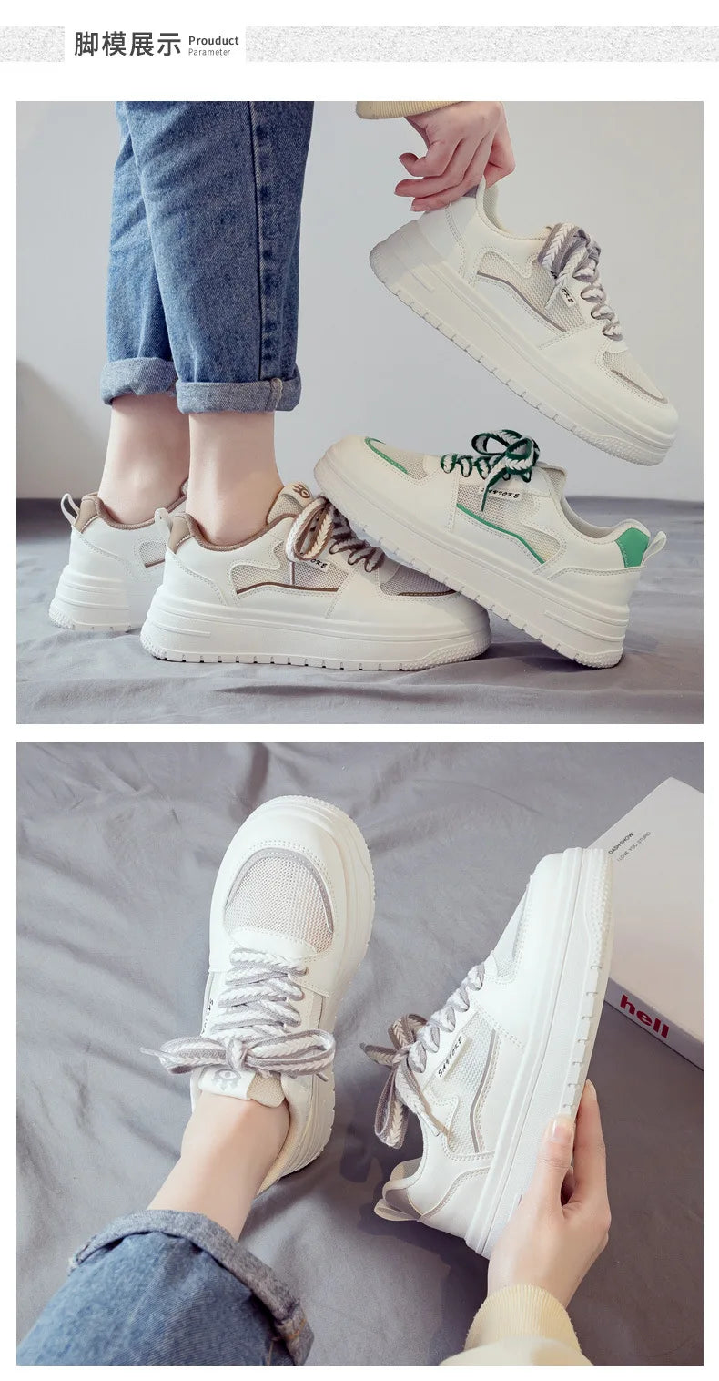 Designer Platform Running Sneakers Women  Tennis shoes Woman Walking Chunky Sneakers white Casual Slip on Vulcanized Shoes