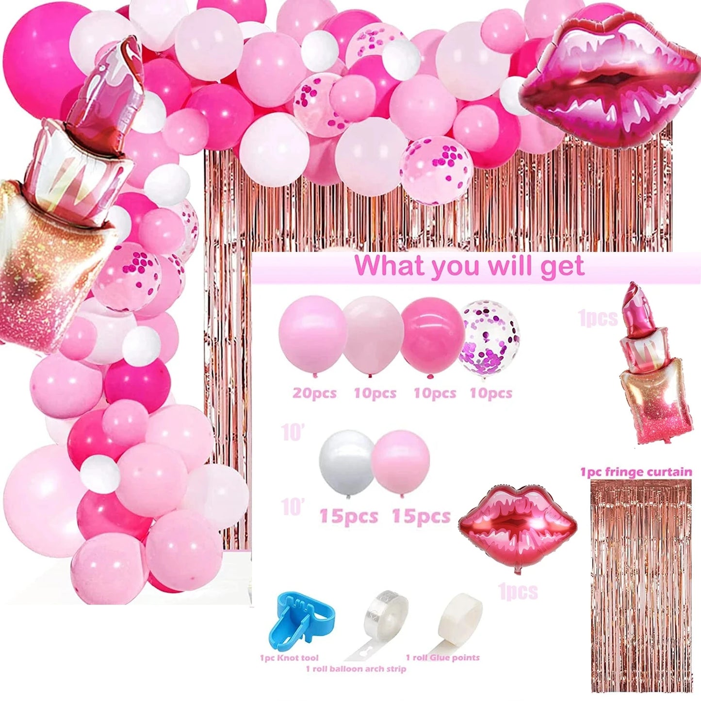 Beauty Spa Party Decoration Disposable Cup Plate Ballons Sweet Pink Princess Make up Birthday for Girl's Baby Shower Supplies