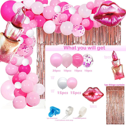 Beauty Spa Party Decoration Disposable Cup Plate Ballons Sweet Pink Princess Make up Birthday for Girl's Baby Shower Supplies