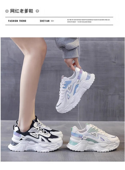 2025 Sneakers Women Platform Flat Shoes Woman Shoes Green Casual Trainers Ladies Chunky Sneakers Women Shoes